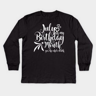 July Birthday Kids Long Sleeve T-Shirt